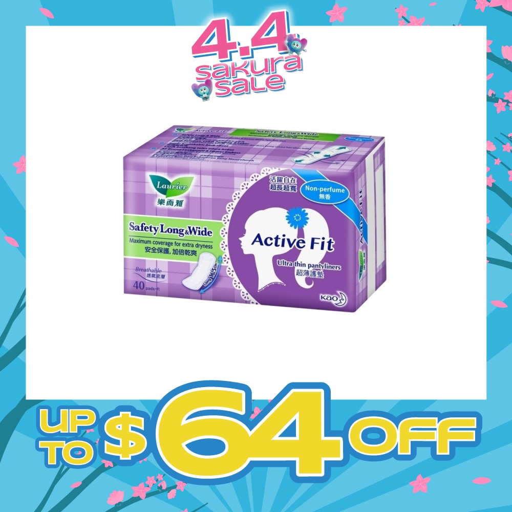 Active Fit Safety Long & Wide Pantyliners 40's