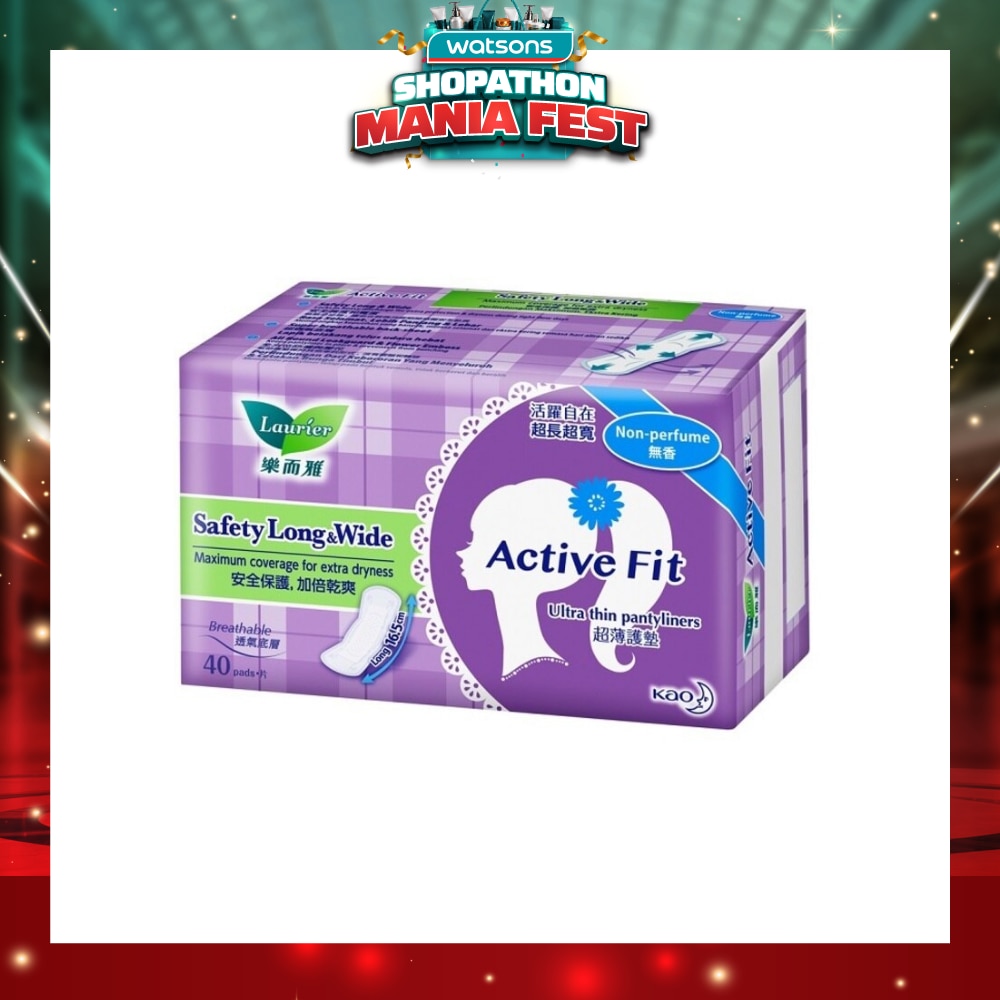 Active Fit Safety Long & Wide Pantyliners 40's