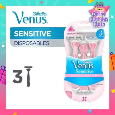 GILLETTE VENUS Venus Sensitive Woman’s Disposable Razors 3's