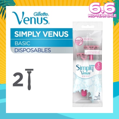 GILLETTE VENUS Simply Venus 3 Women’s Disposable Razors 2's