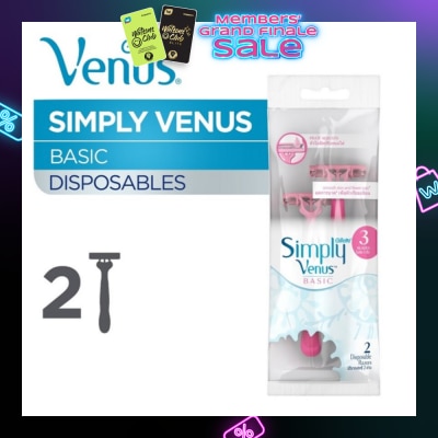 GILLETTE VENUS Simply Venus 3 Women’s Disposable Razors 2's