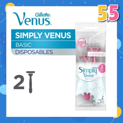 GILLETTE VENUS Simply Venus 3 Women’s Disposable Razors 2's