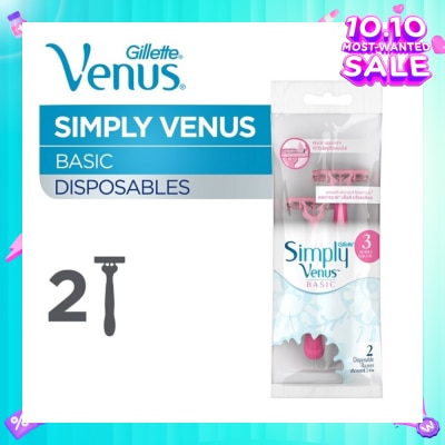 GILLETTE VENUS Simply Venus 3 Women’s Disposable Razors 2's