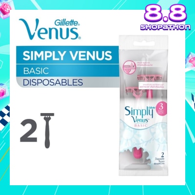 GILLETTE VENUS Simply Venus 3 Women’s Disposable Razors 2's