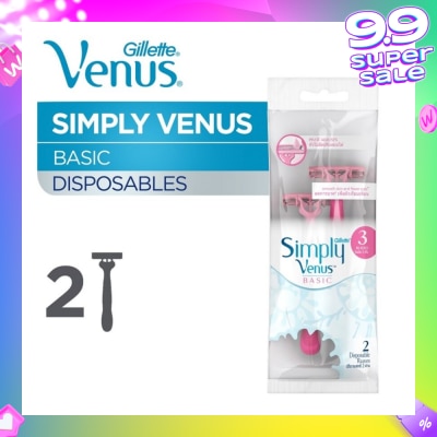 GILLETTE VENUS Simply Venus 3 Women’s Disposable Razors 2's