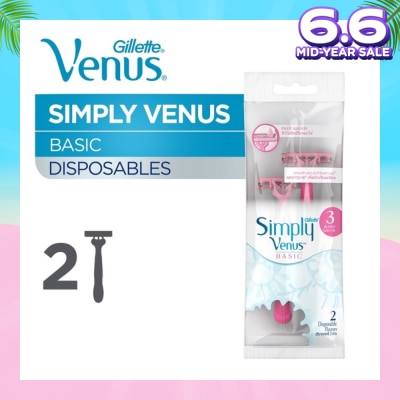 GILLETTE VENUS Simply Venus 3 Women’s Disposable Razors 2's