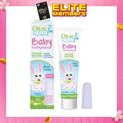 ORAL 7 Baby Toothpaste 40ml With Fingerbrush 1s (Suitable For Infants From 3 Months To 3 Years)