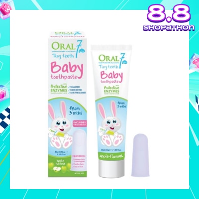 ORAL 7 Baby Toothpaste 40ml With Fingerbrush 1s (Suitable For Infants From 3 Months To 3 Years)