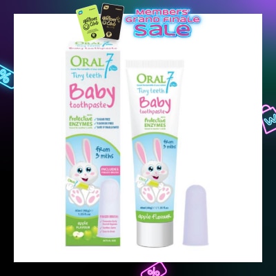 ORAL 7 Baby Toothpaste 40ml With Fingerbrush 1s (Suitable For Infants From 3 Months To 3 Years)