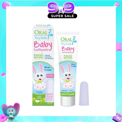 ORAL 7 - Baby Toothpaste 40ml With Fingerbrush 1s (Suitable For Infants From 3 Months To 3 Years) (Expiry: Jun`2027) image