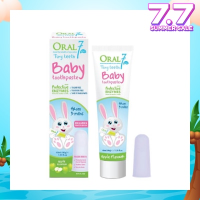 ORAL 7 Baby Toothpaste 40ml With Fingerbrush 1s (Suitable For Infants From 3 Months To 3 Years)