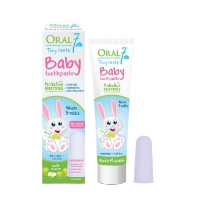 ORAL 7 Baby Toothpaste 40ml With Fingerbrush 1s (Suitable For Infants From 3 Months To 3 Years)