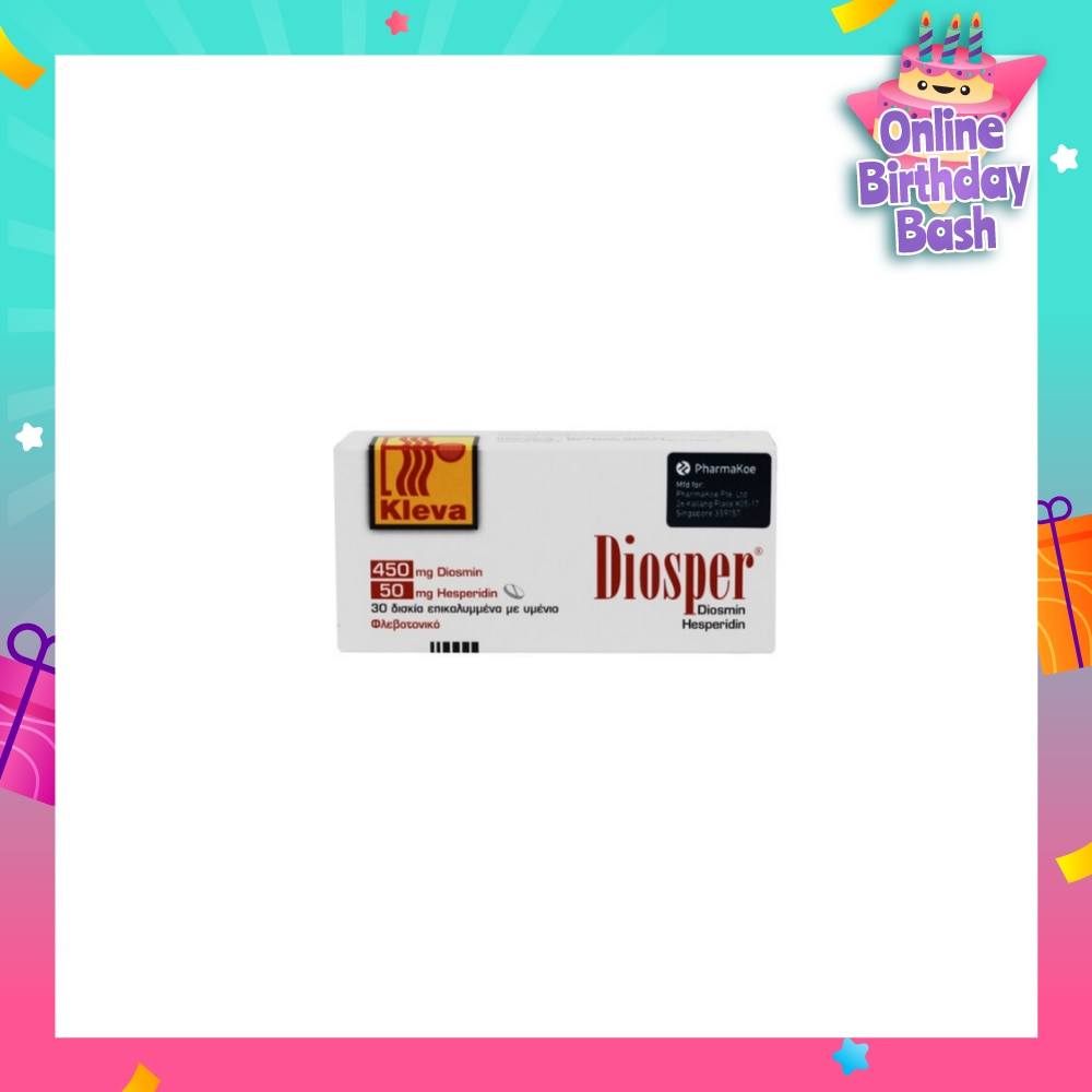 Diosper 500Mg Tablets (Treatment Of Acute And Chronic Piles Or Hemorrhoids) 30s
