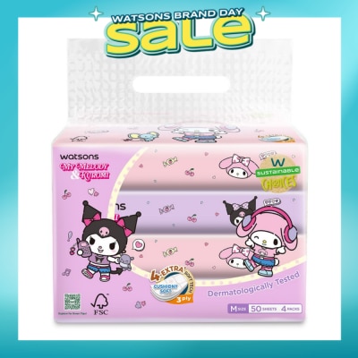 WATSONS - Sanrio My Melody & Kuromi M Travel Tissue 3 Ply 50s x 4 Packs