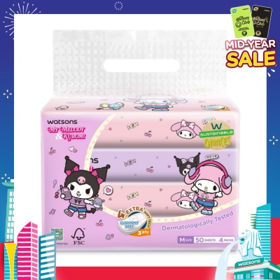 WATSONS Sanrio My Melody & Kuromi M Travel Tissue 3 Ply 50s x 4 Packs