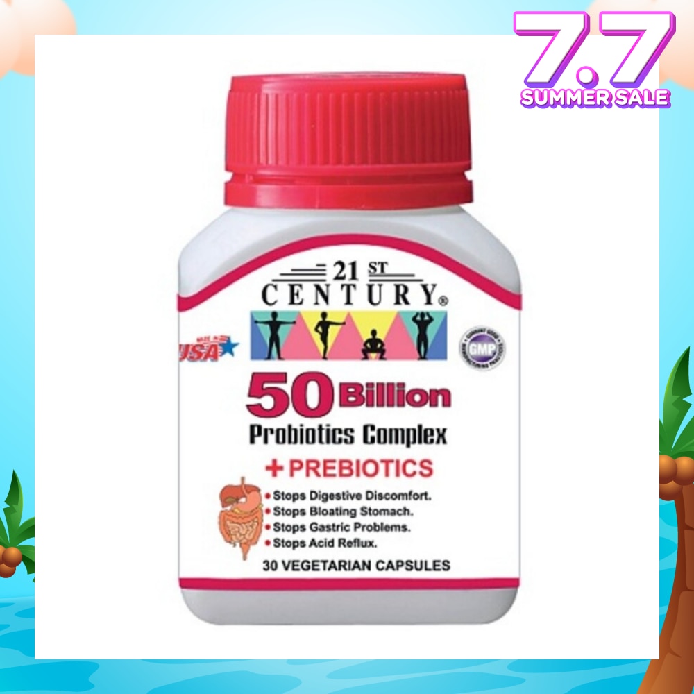 50 Billion Probiotics Complex Vegetarian Capsules (Limits Stomach and Digestion Issues) 30s