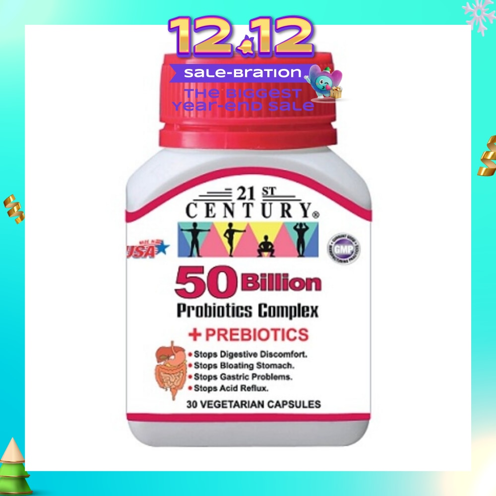 50 Billion Probiotics Complex Vegetarian Capsules (Limits Stomach and Digestion Issues) 30s