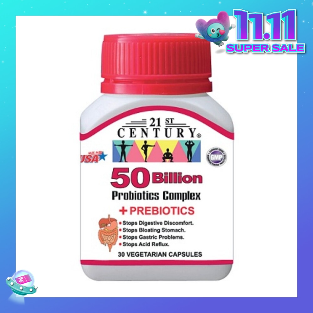 50 Billion Probiotics Complex Vegetarian Capsules (Limits Stomach and Digestion Issues) 30s