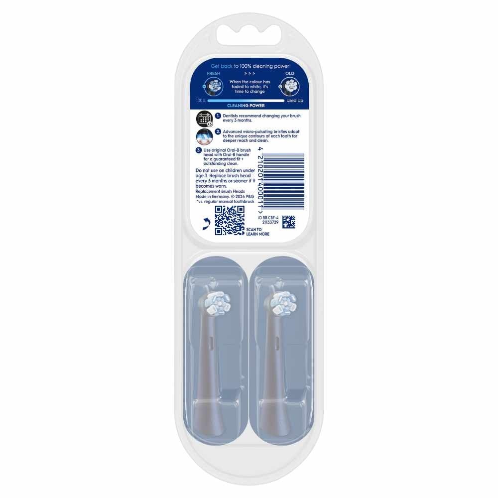 iO Advanced Clean Electric Toothbrush Replacement Brush Heads Black Refill 4s