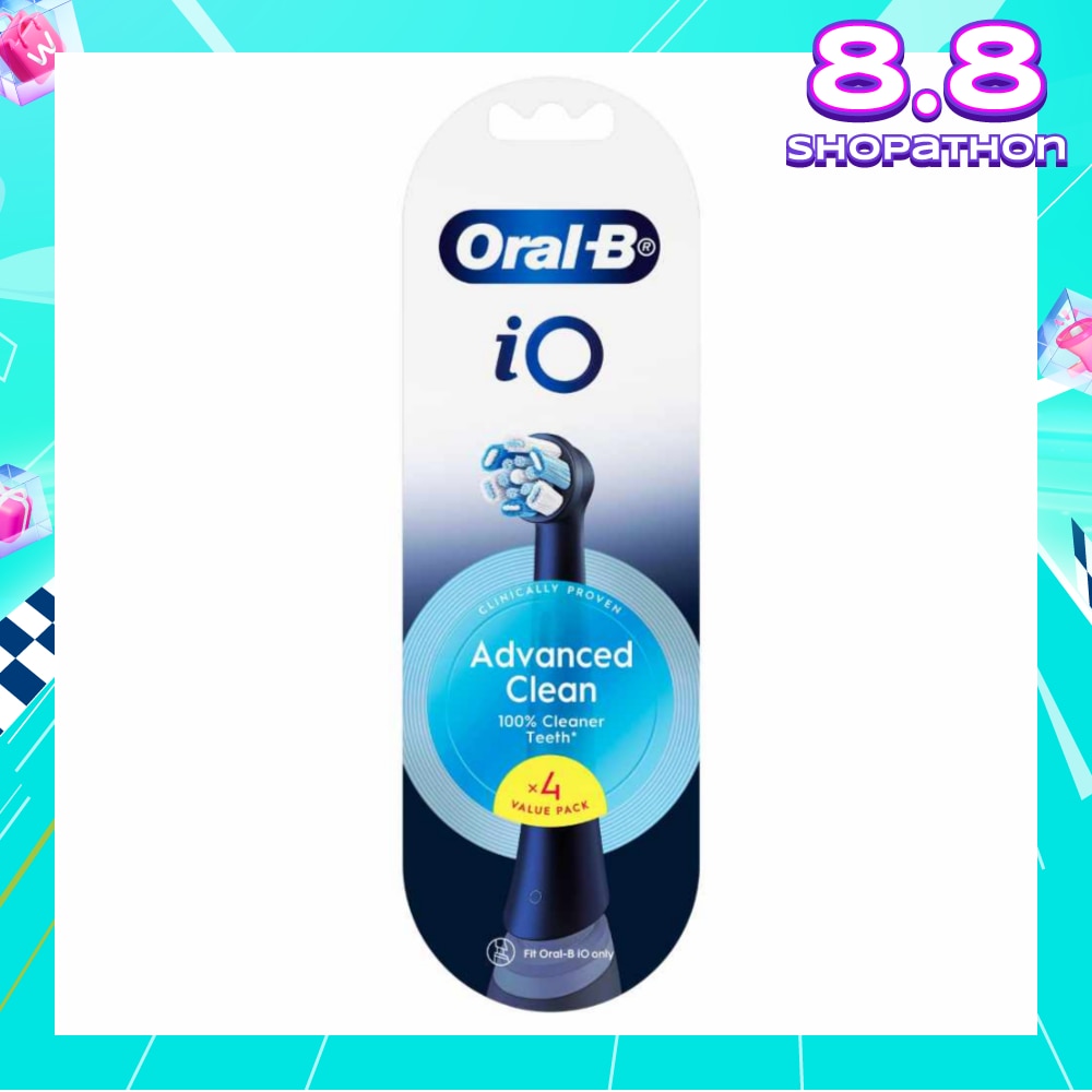 iO Advanced Clean Electric Toothbrush Replacement Brush Heads Black Refill 4s