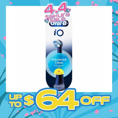 ORAL-B - iO Advanced Clean Electric Toothbrush Replacement Brush Heads Black Refill 4s