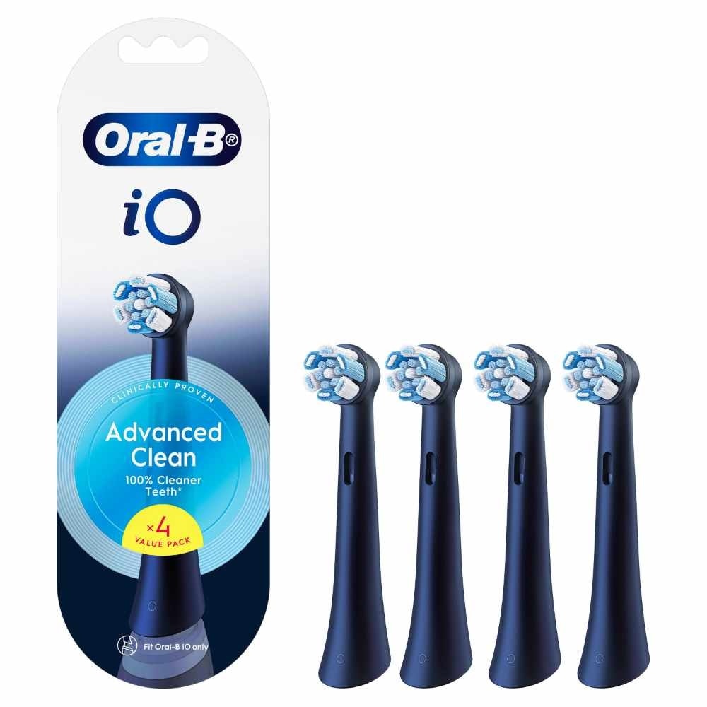 iO Advanced Clean Electric Toothbrush Replacement Brush Heads Black Refill 4s