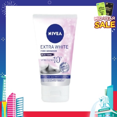 NIVEA Extra White Pore Minimiser Mud Foam 100g