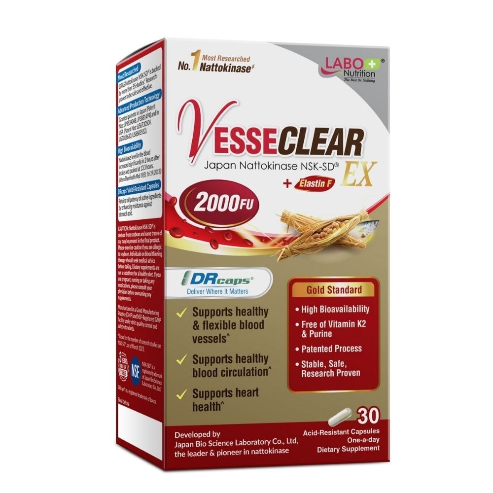 VESSECLEAR EX With Nattokinase 2000FU + Elastin F Dietary Supplement capsule 30s