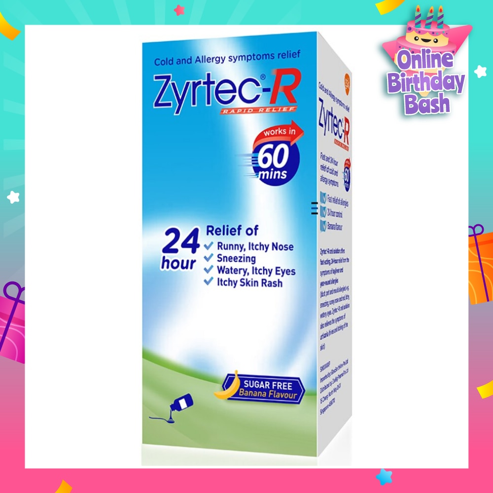 Zyrtec Oral Antihistamine Solution for cold & allergy (For Kids above 2 years old) 75ml