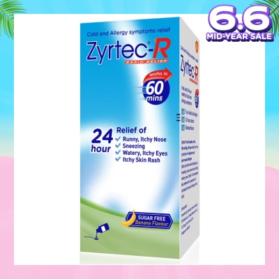 ZYRTEC Zyrtec Oral Antihistamine Solution for cold & allergy (For Kids above 2 years old) 75ml
