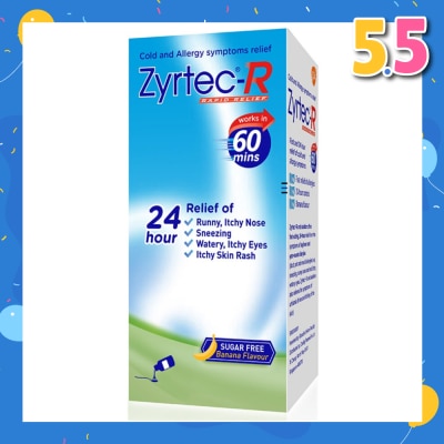 ZYRTEC Zyrtec Oral Antihistamine Solution for cold & allergy (For Kids above 2 years old) 75ml