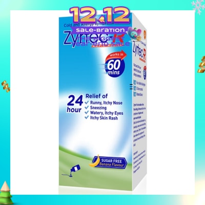 ZYRTEC Oral Antihistamine Solution for cold & allergy (For Kids above 2 years old) 75ml