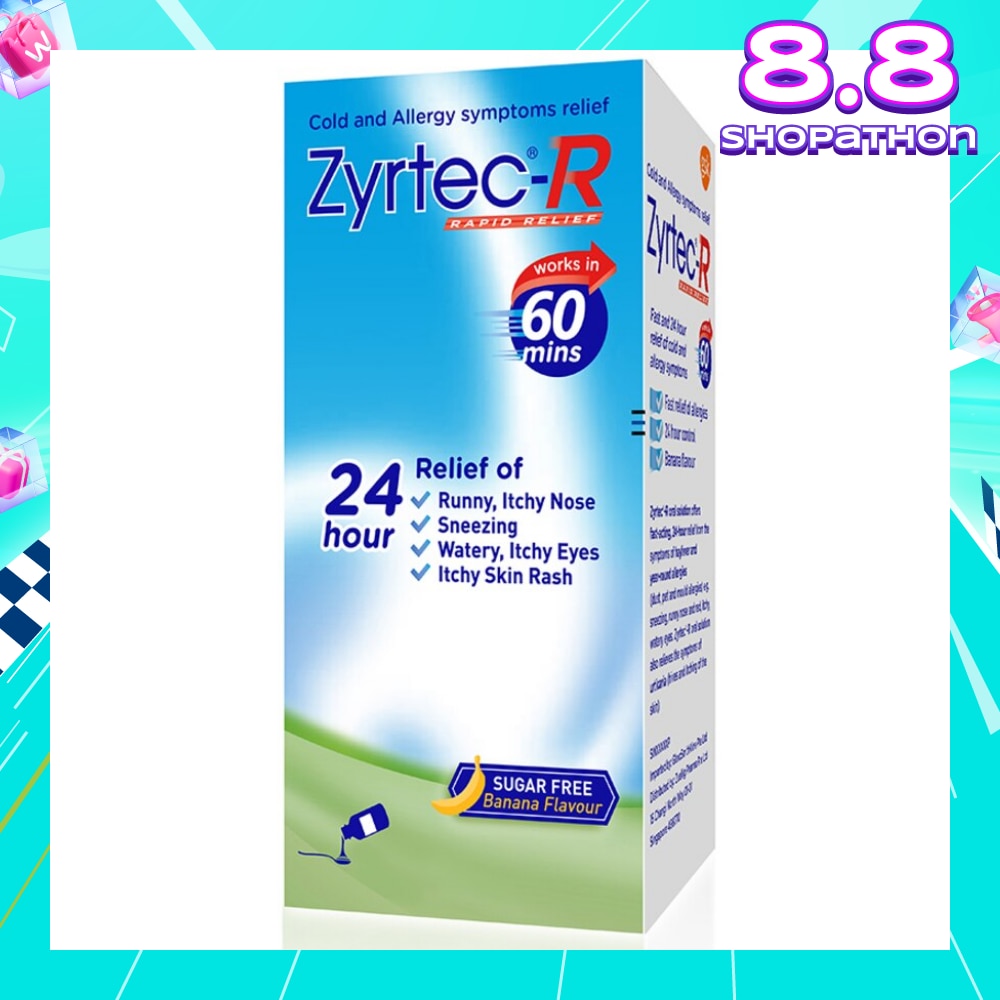 Zyrtec Oral Antihistamine Solution for cold & allergy (For Kids above 2 years old) 75ml