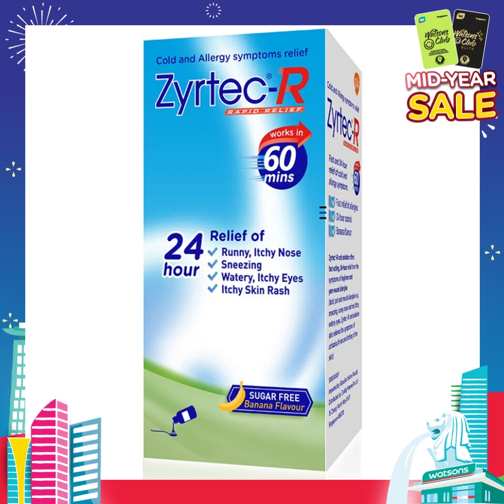 Zyrtec Oral Antihistamine Solution for cold & allergy (For Kids above 2 years old) 75ml