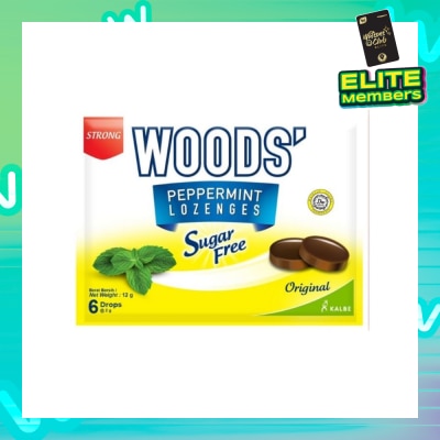 WOODS Peppermint Lozenges Sugar Free Original 6s