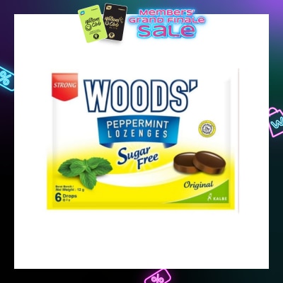 WOODS Peppermint Lozenges Sugar Free Original 6s