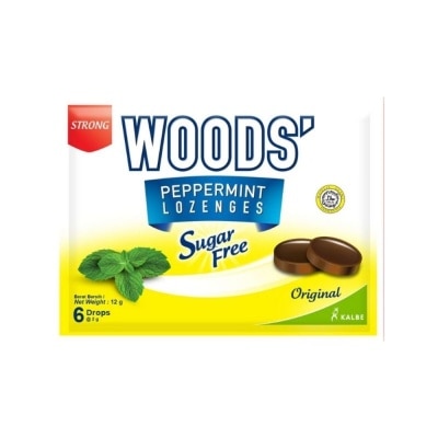 WOODS Peppermint Lozenges Sugar Free Original 6s