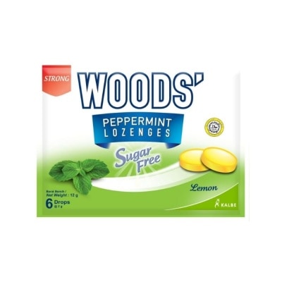 WOODS Peppermint Lozenges Sugar Free Lemon 6s