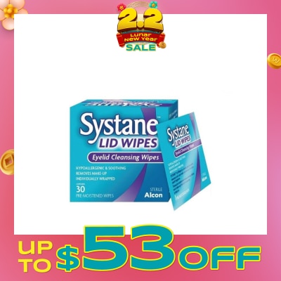 ALCON Systane eyelid pre-moistened cleansing wipes 30s