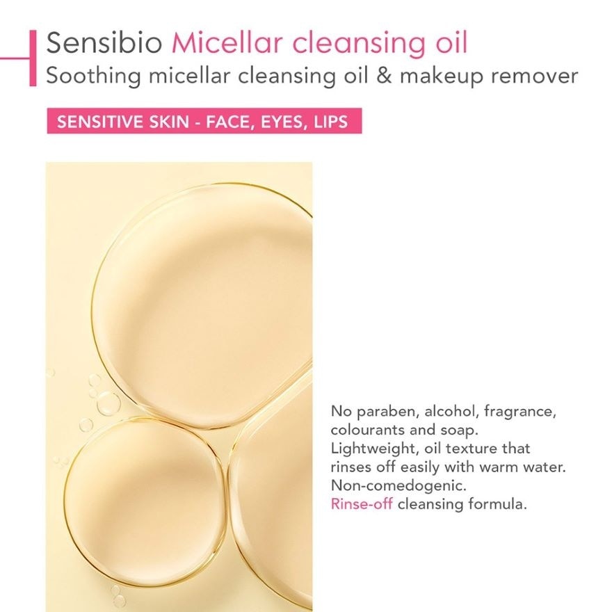 Sensibio Micellar Cleansing Oil & Waterproof Makeup Remover (For Sensitive Skin, Eyes & Lips) 150ml