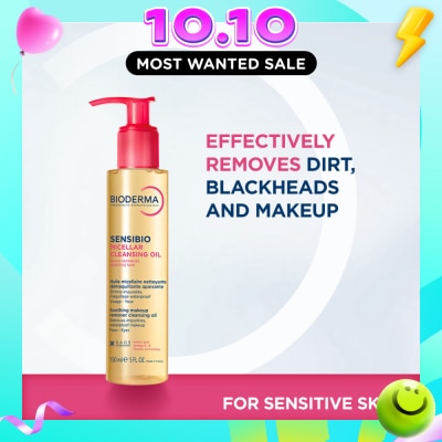 BIODERMA Sensibio Micellar Cleansing Oil & Waterproof Makeup Remover (For Sensitive Skin, Eyes & Lips) 150ml image