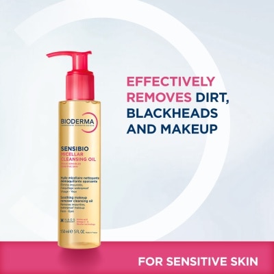 BIODERMA Sensibio Micellar Cleansing Oil & Waterproof Makeup Remover (For Sensitive Skin, Eyes & Lips) 150ml