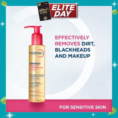 BIODERMA Sensibio Micellar Cleansing Oil & Waterproof Makeup Remover (For Sensitive Skin, Eyes & Lips) 150ml image