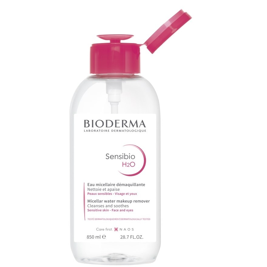 Sensibio H2O Micellar Water Makeup Remover Reversed Pump (For Sensitive Skin, Face & Eyes, To Cleanses & Soothes) 850ml