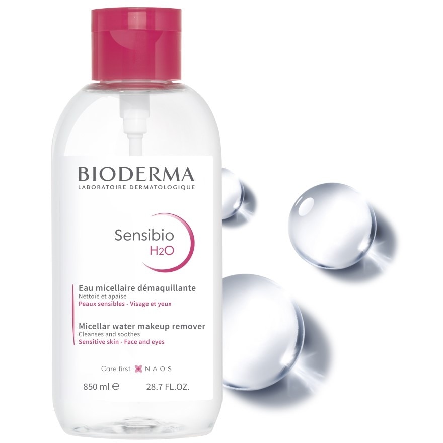 Sensibio H2O Micellar Water Makeup Remover Reversed Pump (For Sensitive Skin, Face & Eyes, To Cleanses & Soothes) 850ml
