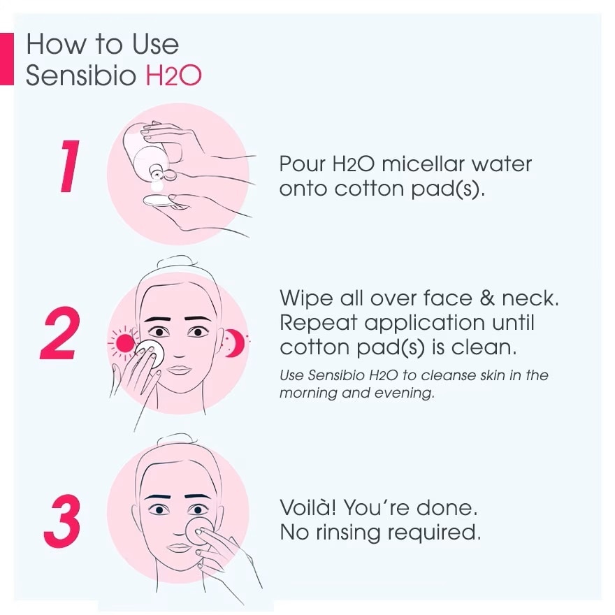 Sensibio H2O Micellar Water Makeup Remover Reversed Pump (For Sensitive Skin, Face & Eyes, To Cleanses & Soothes) 850ml