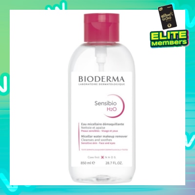 BIODERMA Sensibio H2O Micellar Water Makeup Remover Reversed Pump (For Sensitive Skin, Face & Eyes, To Cleanses & Soothes) 850ml