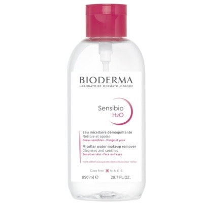 BIODERMA Sensibio H2O Micellar Water Makeup Remover Reversed Pump (For Sensitive Skin, Face & Eyes, To Cleanses & Soothes) 850ml