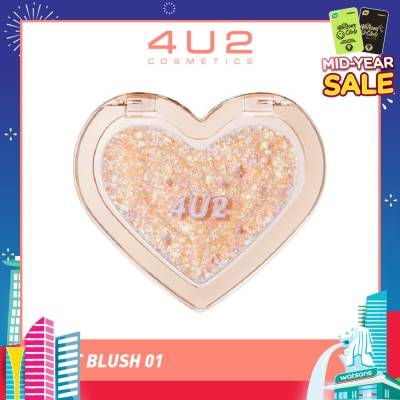 4U2 Heart Blush 01 Glitter & Glam 1s