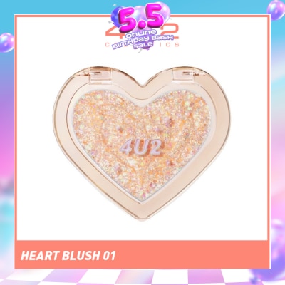 4U2 - Heart Blush 01 Glitter & Glam 1s